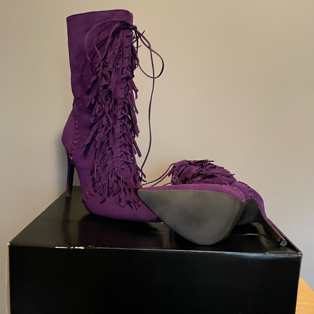 Purple Fringe Women's Boots